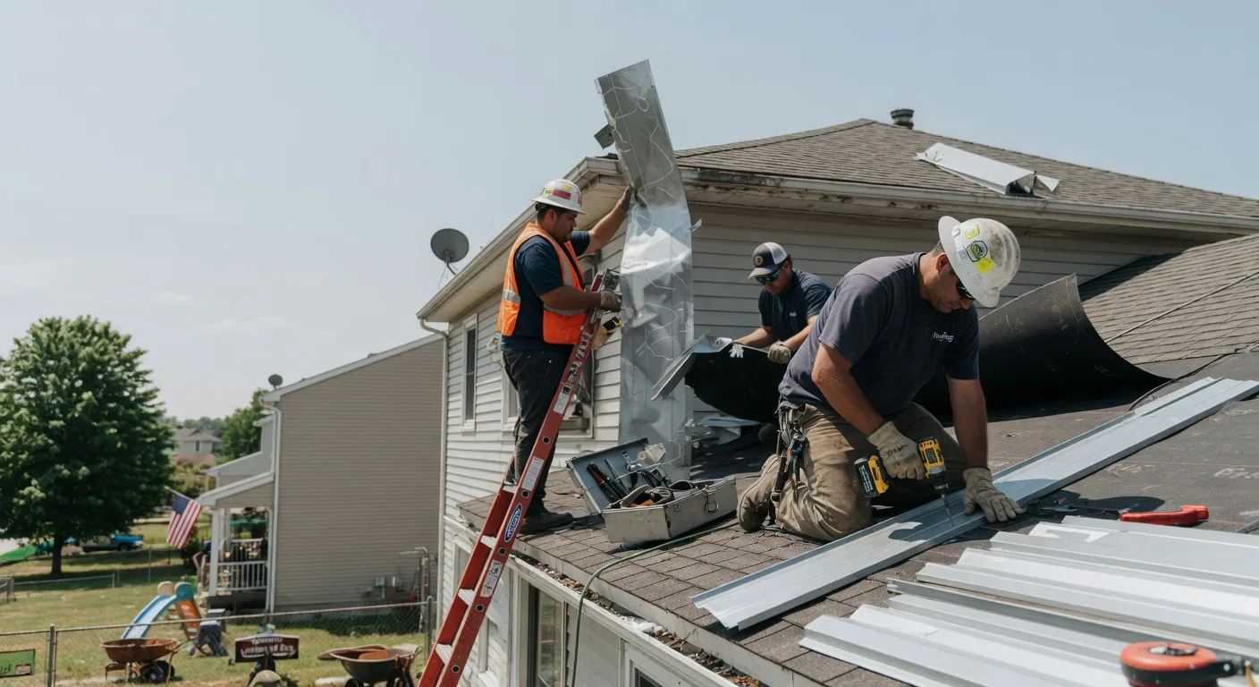 Storm Damage Metal Roof Repair in North Collins, NY